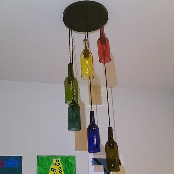 Handmade Glass Spiral Chandelier - Picture 6 of 8